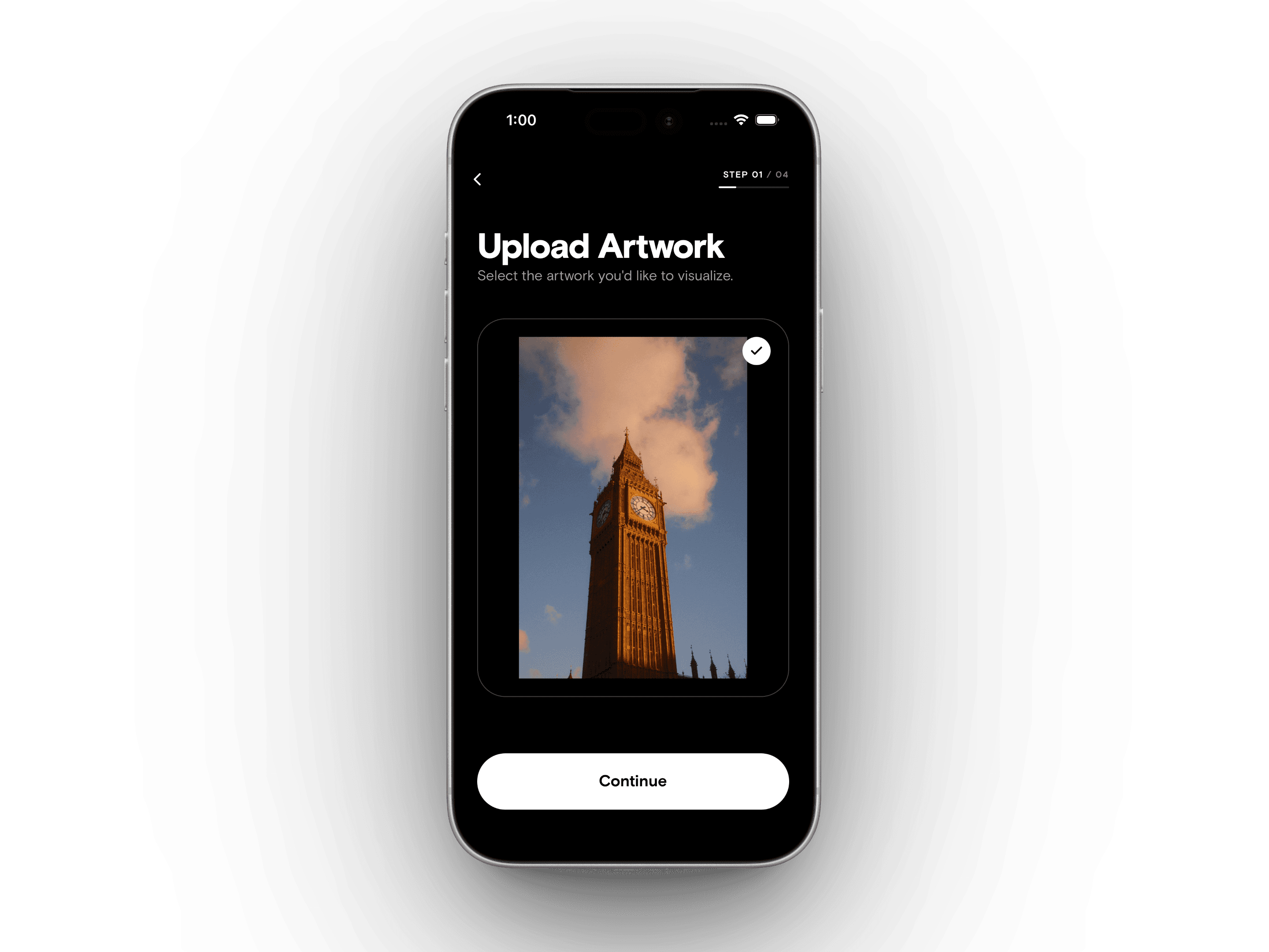 iPhone showing upload screen
